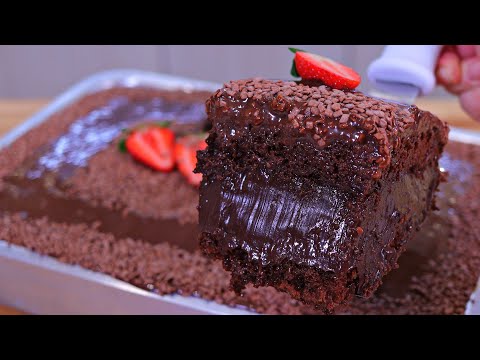 BOLO DE CHOCOLATE RECHEADO BEM MOLHADINHO E SUCULENTO! | BOLO DE ANIVERSÁRIO FÁCIL E CHOCOLATUDO