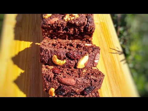 Bolo de BANANA, CACAU E FRUTAS SECAS Delicioso- Sem AÇÚCAR, TRIGO E LEITE