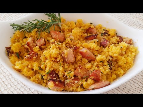 FAROFA DE FLOCÃO DE MILHO (CUSCUZ)COM BACON - RECEITA FÁCIL E SABOROSA