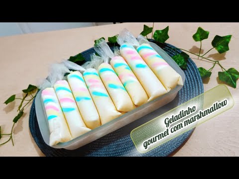 Geladinho gourmet com marshmallow