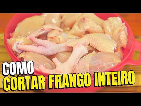 COMO LIMPAR E CORTAR FRANGO INTEIRO EM PEDAÇOS | Cozinha básica