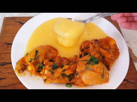 Frango ao molho com polenta cremosa