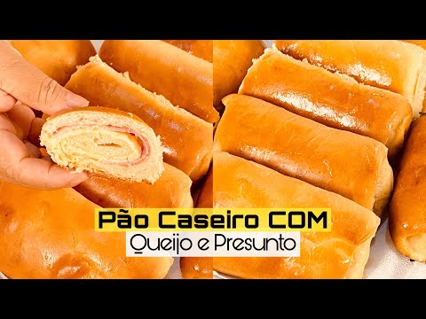 PÃO caseiro COM queijo e presunto