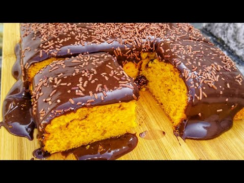 NUNCA MAIS ERRE O BOLO DE CENOURA! Fácil e Fofinho com Uma Cobertura de Chocolate Cremosa