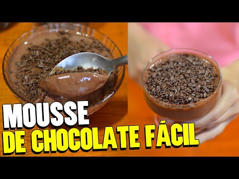 MOUSSE DE CHOCOLATE COM 3 INGREDIENTES | Mousse de liquidificador fácil e simples