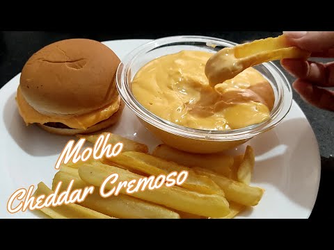 Molho cheddar cremoso para hambúrguer e batatas fritas