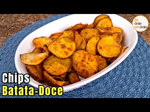 CHIPS DE BATATA DOCE NA AIRFRYER | RECEITA FÁCIL | De Grão em Grão Receitas