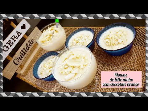 Mousse de leite ninho com chocolate branco super fácil