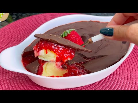 A MELHOR SOBREMESA PRO SEU NATAL | DELÍCIA DE NINHO COM GELEIA DE MORANGO 🍓