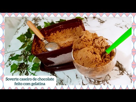 Sorvete Caseiro de Chocolate Feito com GELATINA