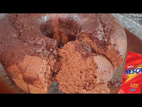 BOLO FOFINHO: Receita Sem Ovos e Sem Leite ! Bolo Fofinho Sem Liquidificador Feito com Nescau.