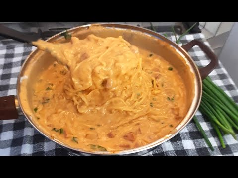 FAÇA O MELHOR MACARRÃO CREMOSO DELICIOSO QUE FICA PRONTO EM MINUTOS | ALMOÇO RÁPIDO EM UMA PANELA SÓ