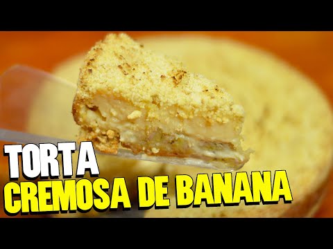 RECEITA DE TORTA DE BANANA CREMOSA E CROCANTE