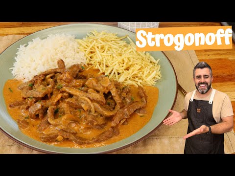 STROGONOFF DE CARNE PERFEITO - SUPER CREMOSO - SABOR SEM IGUAL - FÁCIL - Receitas de Pai