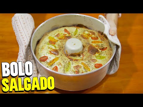 BOLO SALGADO SIMPLES e FÁCIL | Bolo de pizza!