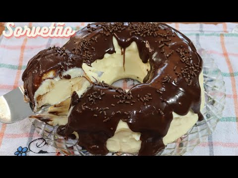 SORVETÃO: Receita de sorvetão cremoso ou pudim de sorvete. Sobremesa incrivelmente deliciosa.