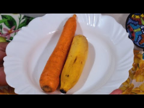 Suco natural banana 🍌 com cenoura 🥕 ótimo para cansaço 🥤😋