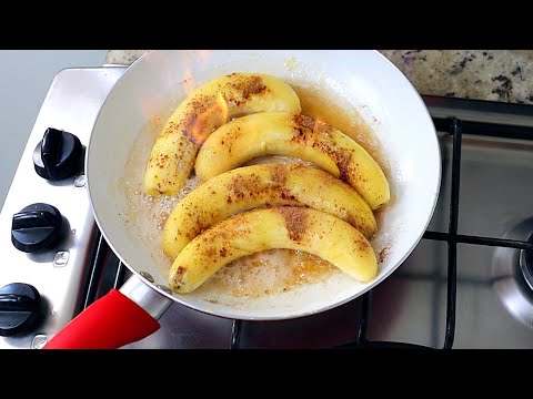 BANANA FLAMBADA NA FRIGIDEIRA EM 5 MINUTOS