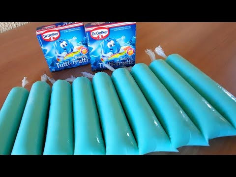 Como fazer GELADINHO DE GELATINA COM 3 INGREDIENTES / SABOR TUTI FRUTTI( BLUE ICE) 😱😋