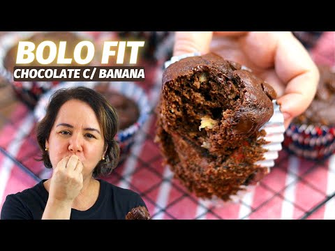 BOLO FIT DE CHOCOLATE COM BANANA - ZERO AÇÚCAR, ZERO GLÚTEN E ZERO LACTOSE