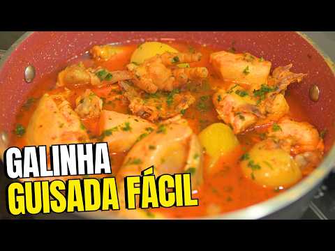 GALINHA GUISADA COM BATATA | Como guisar frango