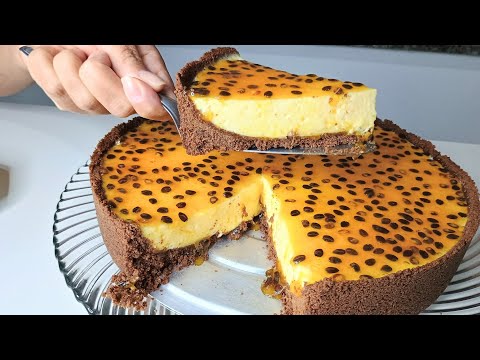 TORTA DE MARACUJÁ ♥️ - COM BISCOITO DE CHOCOLATE / UMA EXPLOSÃO DE SABOR!