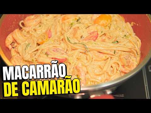 RECEITA DE MACARRÃO COM CAMARÃO CREMOSO