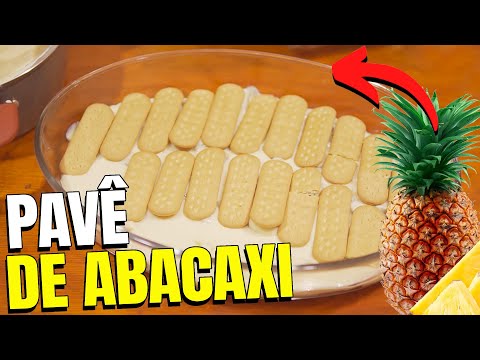 PAVÊ DE ABACAXI SIMPLES COM BISCOITO MAISENA | Sobremesa GELADA