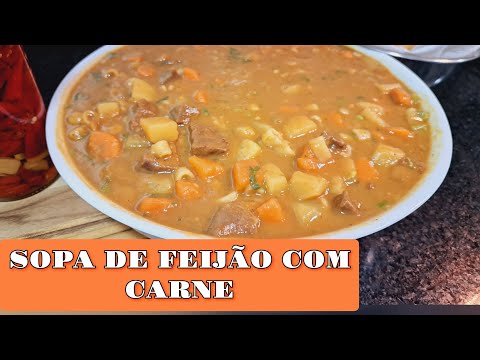 SOPA DE FEIJÃO COM CARNE | Comidas Fáceis.