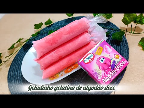 Geladinho de Gelatina de Algodão Doce