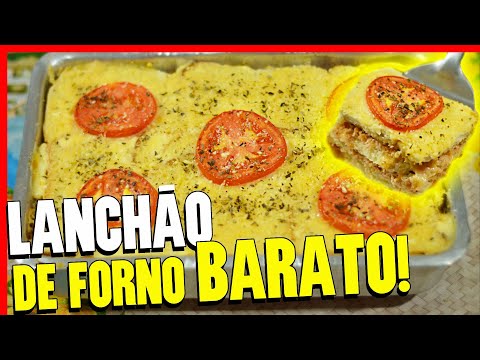 RECEITA DE LANCHÃO DE FORNO SUPER BARATO! | O LANCHE DE PREGUIÇOSO MAIS FÁCIL E RÁPIDO DE FAZER!