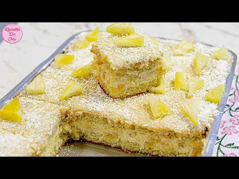 O MELHOR E MAIS FÁCIL BOLO GELADO DE ABACAXI COM CREME E COCO DO MUNDO! BOLO DE FORMA OU TRAVESSA