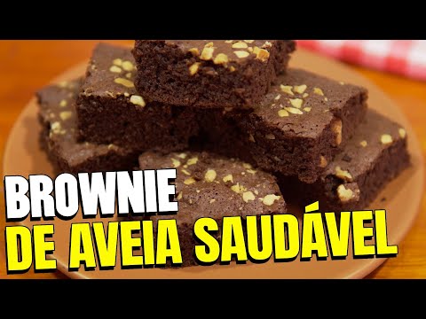 BROWNIE DE AVEIA COM CHOCOLATE | Receita de brownie saudável e fácil