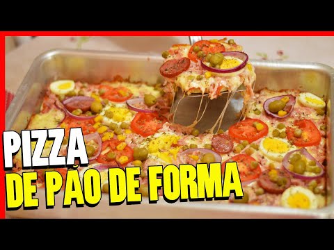 RECEITA DE PIZZA DE PÃO DE FORMA | NÃO PRECISA SOVAR, MUITO RÁPIDA E SIMPLES