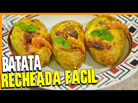 BATATA RECHEADA COM CAMARÃO CREMOSO FEITA NA AIRFRYER | FÁCIL DE FAZER E MUITO DELICIOSA!