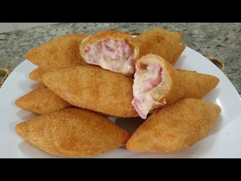 ENROLADINHO DE PRESUNTO E QUEIJO-MASSA BÁSICA PARA SALGADOS FRITOS