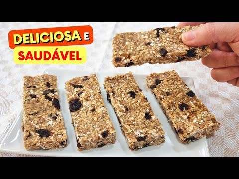 BARRA DE CEREAL Deliciosa, FÁCIL e Saudável - Sem Açúcar, Sem Farinha e Sem Leite - Rápida!