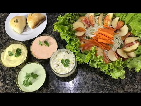 APRENDA A FAZER 4 MOLHOS CASEIROS PARA SALADAS E LANCHES