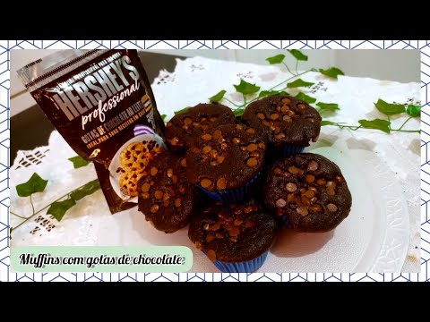 Muffins com gotas de Chocolate