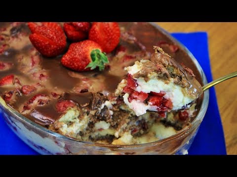 PAVÊ DE CHOCOLATE COM MORANGO FÁCIL E DELICIOSO | BETE NA COZINHA