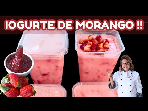 IOGURTE CASEIRO DE MORANGO. NÃO COMPRE MAIS, FÁCIL E SUPER CREMOSO!