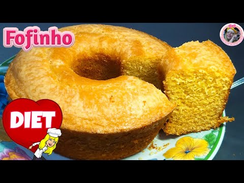 Bolo de Fubá sem AÇÚCAR e sem TRIGO / Bolo Diet de Fubá / Bolo de Fubá Diet