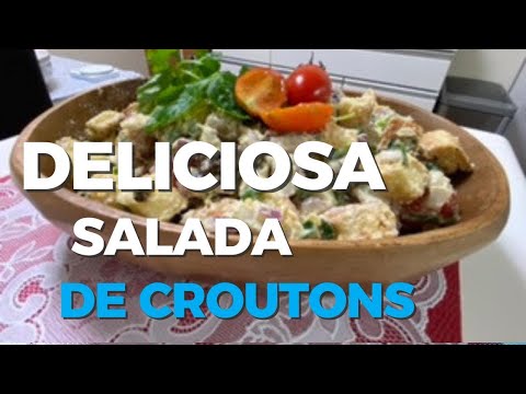 DELICIOSA SALADA DE CROUTONS muito facil de fazer e fica deliciosa