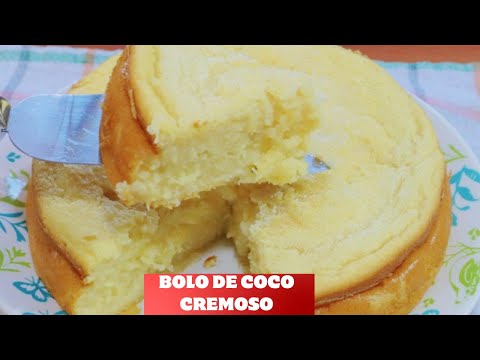 BOLO DE COCO CREMOSO: Feito com Leite Condensado! Sobremesa de Pudim de Coco cremoso perfeito.