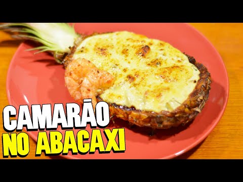 CAMARÃO NO ABACAXI | Como fazer camarão tropical simples e fácil