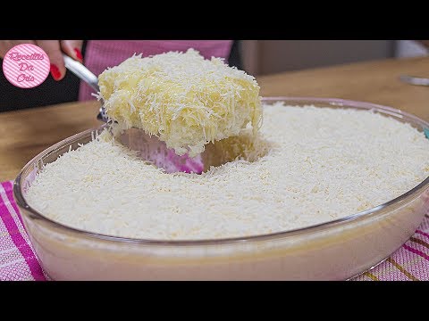 CUSCUZ DE TAPIOCA NA TRAVESSA | SOBREMESA SEM FORNO E FOGÃO MEGAFACIL E DELICIOSA | RECEITAS DA CRIS