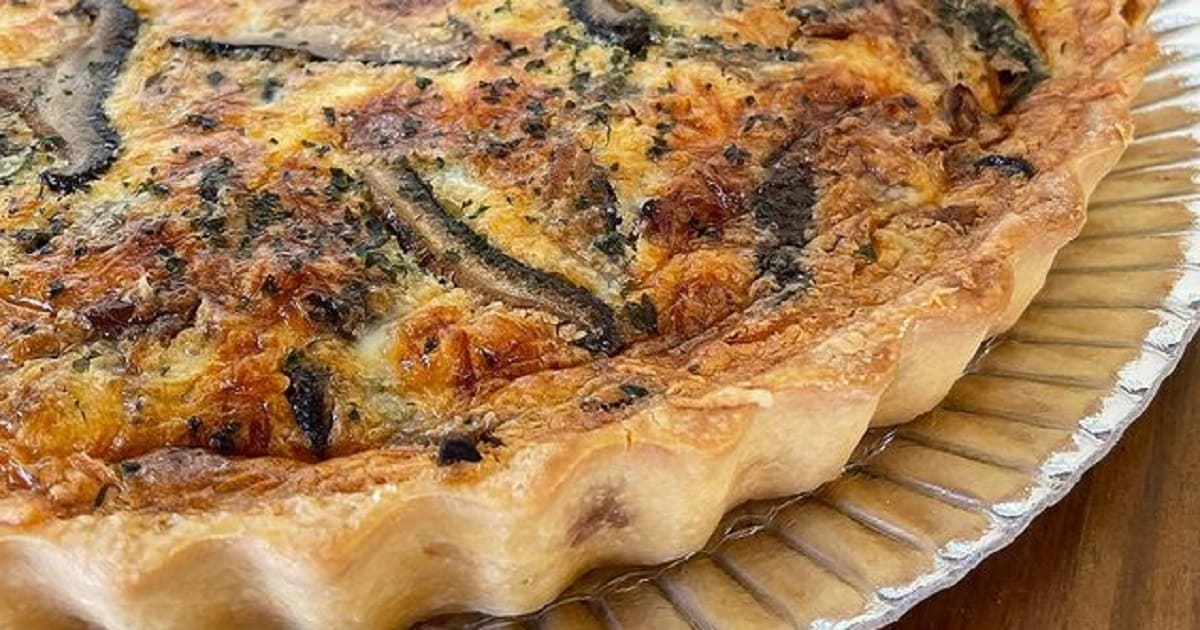 como fazer quiche de cogumelos