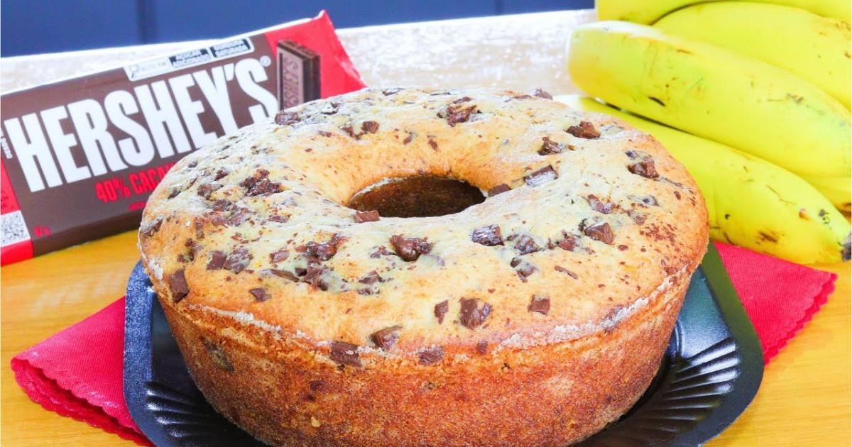 Como Fazer Bolo de Banana Com Chocolate