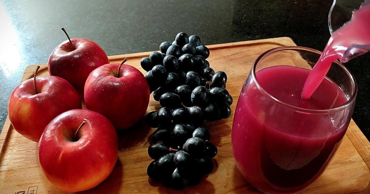 Como Fazer Suco Natural de Uva com Maçã