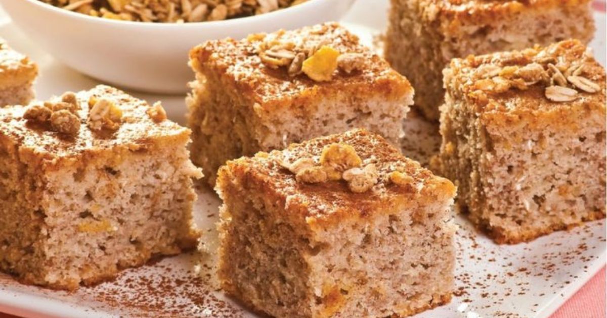 Bolo de Banana e Granola Perfeito para o Café da Tarde